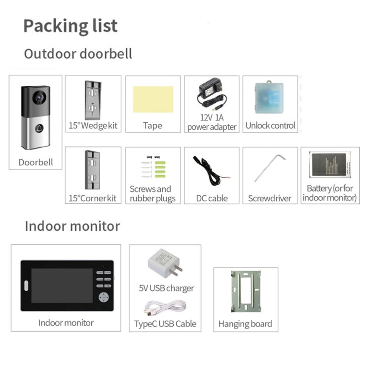2.4G Wireless Video Doorbell 720P Support Night Vision & Talk & Monitor 2.4G Wireless Video Doorbell 720P Support Night Vision & Talk & Monitor